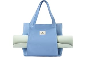 MYQ MOYAQI Moyaqi Cavans Tote Bag with Yoga Mat Carrier Pocket Carryall Shoulder Bag for Office, Workout, Pilates, Travel, Beach and Gym
