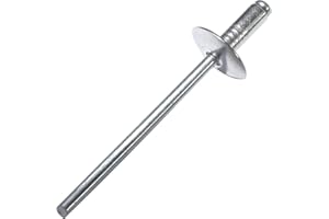 AERZETIX - Juego de 100 remaches ciegos Ø3.2x8mm con cabeza ancha 10mm - DIN 7337 C - remache pop con ruptura de vástago - en aluminio/acero - C48142