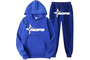 XUEQINGDE NOFS Jogginganzug Streetwear Tracksuit für Herren Corteiz Tracksuit Buchstaben Druck Lose Hoodies und Jogginghosen Y2K Hip Hop Streetwear Unisex Pullover Oberteile und Sporthosen Trapstar Anzug
