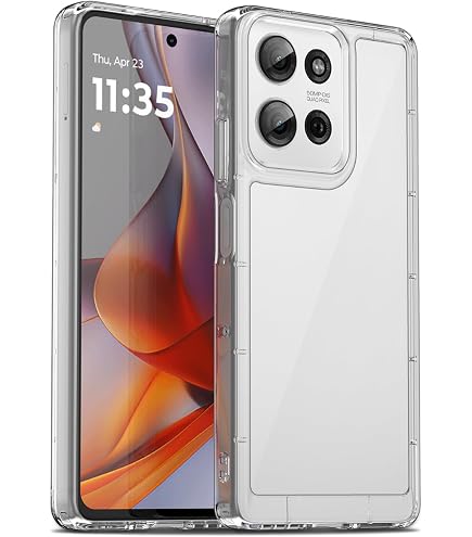 IVoler Cover Trasparente Anti-ingiallimento Per Motorola Moto E15/G05 + 2 Pezzi Vetro Temperato - Custodia Sottile Antiurto - 2