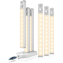 Lampe LED Rechargeable Pour Placard - 6 Pièces Avec Détecteur De Mouvement - Sans Fil, Aimantée (18 Cm)