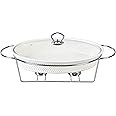 Orchid 12” Oval Casserole With Candle Stand, Ceramic Buffet Casserole Dish, Ceramic Pot Chafer With Candle Holder, Catering Warmer Hot Pot, Soup Pot For Events Hotel Restaurant