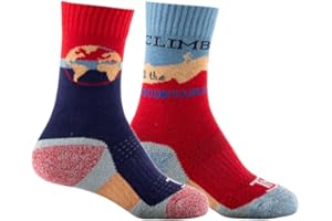Thyo - Lot de 2 paires de chaussettes rando en coton pour enfant