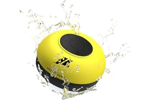 SBS Music Hero Speaker 3W con ventosa, tasti per musica e chiamate, microfono integrato e vivavoce, protetto dall’acqua per utilizzo in doccia, bagno, piscina e cucina, colore giallo