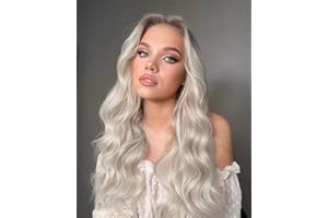 VEBONNY Glueless 613 Perücken für Frauen Ombre Brown Platinum Blonde Lace Front Perücke mit braunen Wurzeln Mittelteil Synthetisches Haar Wellenförmige Perücke vebonny wig, 22 Zoll VEBONNY-048-NEW