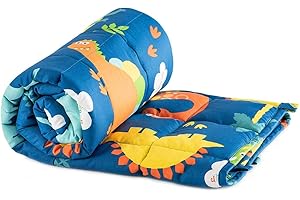 ‎SIVIO Sivio Gewichtsdecke für Kinder, 3,2 kg, 104,1 x 152,4 cm, 100 % natürliche Baumwolle, schwere Decke für Kinder und Jugendliche, blauer Dinosaurier