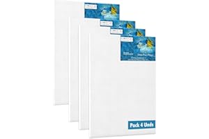 CHELY INTERMARKET MOD560 Lienzos Para Pintar 40x50 CM Pack 4 Unidades Bastidor Madera 16 MM Algodón Blanco Preimprimado Profesional Para Acrílico Óleo Manualidades Bellas Artes Artistas Aficionados