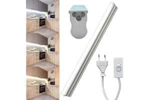 MAKA CHANGE YOUR LIFE QUALITY Barra Led Sottopensile Cucina Lampada con Interruttore e Presa Elettrica da 1.5 mt Luce Luminosa Naturale Calda Fredda Accessori per Fissaggio Fascio Luminoso 180° in Alluminio (24W - 120CM, 6500K)
