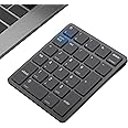 Havit Bluetooth Number Pad, Usb Wireless Numeric Keypad 26 Keys Portable Mini Financial Accounting Rechargeable Numeric Pad For Mac, Laptop Desktop, Pc, Surface Pro,Notebook (Black)