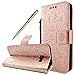 Produktbild Fraelc® Samsung Galaxy A5 2017 Hülle Premium Kunstleder Tasche im Bookstyle Klapphülle mit Weiche Silikon Handyhalter Lederhülle für Samsung Galaxy A5 (2017) Indische Sonne Design Brieftasche - Rose Gold