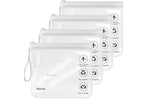 Aucuu 1 l flygplansväska vätskor, 20 x 20 cm necessär transparent resa kosmetikväska, flygplatssäkerhet godkänd vätskepåsar