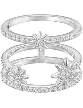 Swarovski Damen-Stapelring Platiniert Kristall transparent Rundschliff 5257466