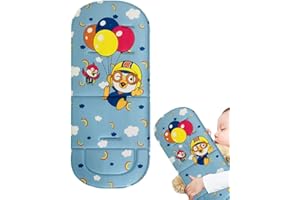 Ohicki Cuscino per seggiolino per passeggino, imbottitura per carrozzina, sedile auto, carrello, con simpatici motivi a cartoni animati, facile da rimuovere e lavare