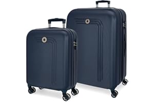 MOVOM Riga Set valigie Azzurro 55/70 cms Rigida ABS Chiusura a combinazione numerica 109L 4 doppie ruote Bagaglio a mano