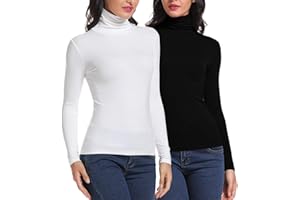 CARCOS Rollkragenpullover Damen Long Sleeve Shirt Basic Turtleneck Top High Collar Slim Fit T-Shirt Top for Autumn Winter
