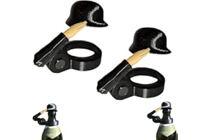 boluoboluomi Soldier Salute Beer Bottle Caps, Funny Salute Soldier Beer Helmet, Reusable, Decorative Caps, Dustproof Protective Caps for Veterans, Active Soldiers (2 Pieces, Black)