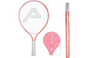 AMA SPORT Raquette de tennis pour enfants - Kit de démarrage pour tout-petits - 43,2 à 63,5 cm - Rose et garçon - Avec sac à bandoulière en nylon 420D