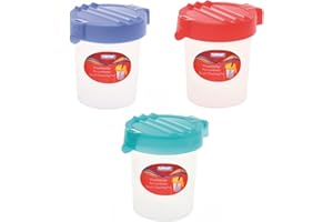 ZIGZAGMARS 3 Pinselbecher mit Deckel / je 1x türkis, blau, rot