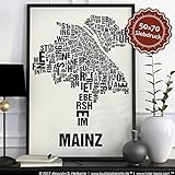 Mainz Buchstabenort Schwarz auf Naturweiß