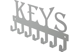 FairyCity Keys Holder for Wall Metal Vintage Keys Hook- Home Decor Key Hanger Decorative with 7 Hooks for Front Door Kitchen and Home White