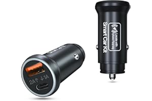 LIVERO GPS Tracker for Car with Dual‑Port Fast Car Charger, 18W USB‑C + USB‑A, Real‑Time Vehicle Locator via App, No Subscription, Plug & Play 12V Cigarette Lighter, Compatible with I-Phone