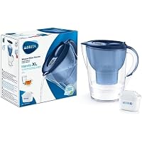 Carafe Filtrante BRITA Marella 2,4L Blanche - 6 Filtres MAXTRA+ Inclus - Réduit Calcaire, Chlore, Plomb - Emballage Durable