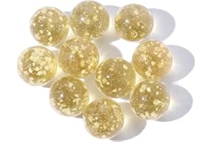 Clockjuan Goldmurmeln für Glaskugel, leuchtet im Dunkeln, für Marmorspiele, DIY und Heimdekoration, Würfel und Spiele, 12 mm, 10 Stück