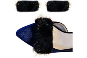 TSANGBABY Clip per scarpe in pelliccia di visone Strisce di peluche per pompe di palla di pelo per scarpe da donna in pelle scarpe per bambini cappotto borsa decorazione