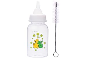 Esoes Pet Nursing Bottle - Suckling Bottle Set - Feeding Bottle Silicone Nipple Brush Kit Water/Milk Bottle for Dog Puppy Cat Kitten Pet Small Animals 120ml Baby Pet Bottle