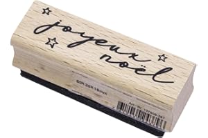 Artoz Timbro in legno – "Joyeux noël" – 60 x 20 mm – Timbro per fai da te per Natale, inviti, saluti