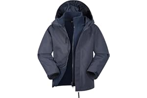 Mountain Warehouse Fell Kids 3 in 1 Jacket - Water-Resistant Triclimate Raincoat, Detachable Inner Coat & Packaway Hood - For Walking, Hiking & Outdoors