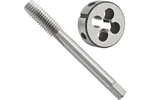 Aceteel M7,5 x 0,5 metryczny zestaw kranów i matryc, M7,5 x 0,5 mm HSS gwintownik maszynowy i M7,5 x 0,5 mm stal narzędziowa okrągłe gwintowanie matryca prawa ręka