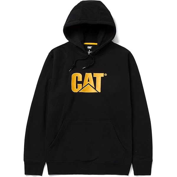 Caterpillar Men's UPF Hooded Banner L/S Tee, Black, 2XL