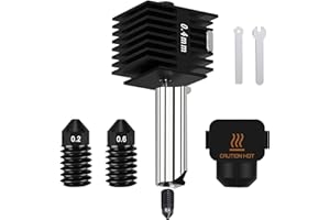 HIKUDIY 0.4mm Hotend für Bambu Lab A1/A1 Mini, Extruder Druckkopf Ersatz mit extra 0.2mm 0.6mm gehärtetem Stahl Düse Silikonabdeckung Socke für BambuLab A1/A1 Mini 3D Drucker
