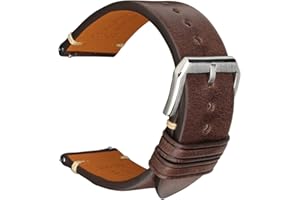 REZERO Bracelet de Montre à Dégagement Rapide, Sangle de Montre en Cuir Véritable de Veau Italien, Lanière de Montre de Remplacement Classiques pour Homme, Femme 18mm 19mm 20mm 21mm 22mm 23mm 24mm