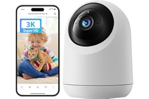 SwitchBot Cámara de seguridad para el hogar, 5 MP, Pan/Tilt Kam 3K Super HD, 2,4 GHz, WiFi para monitor de bebé/cámara de animales, seguimiento de movimiento de 360°, humano/animal AI, modo privado