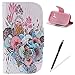 Produktbild Feeltech Samsung Galaxy S3 Mini(8190) Hülle, Samsung Galaxy S3 Mini(8190) Stand Function Hülle,Premium Folio PU Leder Ultra Slim Wallet Taschenhülle mit Karte Halterung und Magnetverschluss Flip Book Style Case Built-in Flexible Silicone TPU Inner Bumper Geldbeutel Kreditkartenhaltern Handyhülle für Samsung Galaxy S3 Mini(8190) - Mehrfarbige Blume