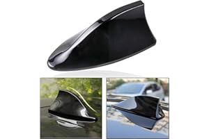 OFKPO Antena de Aleta de Tiburón Universal Antena de Techo Coche Aéreo de Señal de Radio Am/Fm de Extremo de Techo de Coche con Adhesivo Negro