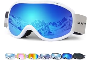 Supertrip Masque de Ski, Adulte Unisexe Lunette de Ski AntiBuée Poussière 100% protection UV400, Masqué Ski pour Homme Femme pour le snowboard, l'alpinisme, la motoneige