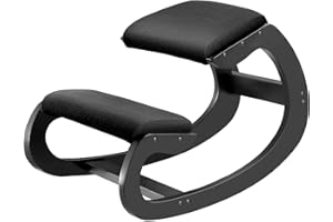 Predawn Sedia Ergonomica Posturale, Sedia Posturale, Sedia Per Inginocchiarsi, Sedia Per Ginocchia, Legno & Cuscino Lino, Allevia Dolore alla Schiena/Collo & Migliora Postura (Nero)