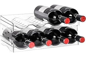 ‎BOXEDHOME BoxedHome Stapelbarer Flaschenhalter Weinflaschen Halter Weinregal Wein, Flaschen Organizer, Flaschenregal Kühlschrank, Flaschenhalter Küche für Kühlschrank,Schrank,Büro (2 Stück 8 Flaschen)