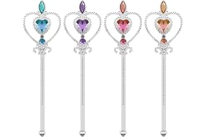 BLMHTWO 4 Stück Zauberstab Glitzer, 32,6 cm Herz-Glanz Feenstab für Kinder - Prinzessin Dress Up für Kostümfeste, Geburtstage, Hochzeiten, Märchentheater
