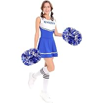 Hooshing 6 pompon da cheerleader, color oro, metallizzati, con manico a bacchetta, per bambini, adulti, squadra, spirito, sport, danza, tifo