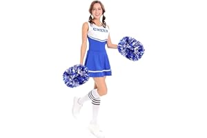 GEFIRE Pom Pom Cheerleader Pompon Pom Pom in Lamina di Metallo 2 Pezzi Pom PON di Squadra Cheer Leader Poms Pom Cheerleading Pom Dance Pom Giochi Sportivi Spirito di Squadra