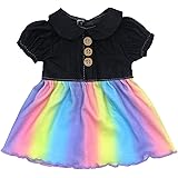ZWOOS Vestiti per Bambole 35-43 cm, Adorabile Vestito Arcobaleno Compatibile con Baby Born, Baby Annabell, Nenuco e Altro (Go