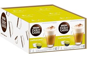‎NESCAFÉ DOLCE GUSTO NESCAFÉ Dolce Gusto Cappuccino 96 Kaffeekapseln (Arabica und Robusta Bohnen, Vollmundiger Kaffee und lockerer Milchschaum, Aromaversiegelte Kapseln), 6er Pack (6x16 Kapseln)