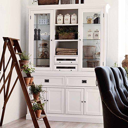 Preisvergleich Produktbild Pharao24 Küchenbuffet in Weiß skandinavischer Landhausstil