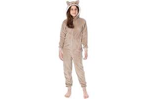 Pusheen The Cat Onesie para niñas | Kids Teens Pink Multi Brown O Opciones de Personajes Pijamas de Gato | Sherpa Fleece Hood con Cremallera