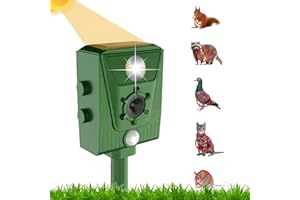 COODAY Neu Katzenschreck, Katzen-Abwehr, Ultraschall-Tauben, Ultraschall-Abwehr, Solarenergie, IP66, wasserdicht, mit Verstellbarer Frequenz, zum Vertreiben von Tieren, 5 Modi, verstellbar, Tiervertreiber