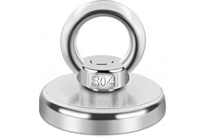 MIN CI Aimants Puissants 48 mm - 85 kg - Aimants à Œillets Avec Crochet - Néodyme - Pour Pot de Camping